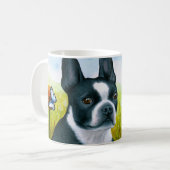 Hund 134 Boston Terrier Butterfly Kaffeetasse (Vorderseite Links)