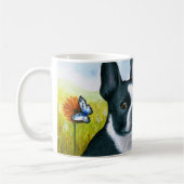 Hund 134 Boston Terrier Butterfly Kaffeetasse (Links)
