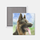 Hund 146 Deutscher Schäferhund Magnet (Vorderseite/Rückseite)
