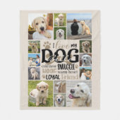 Hund 14 Foto Collage LIEBE Mein Hund Name Fleecedecke (Vorderseite)