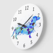 Hund 160 Teckel-Dackel Große Wanduhr (Winkel)