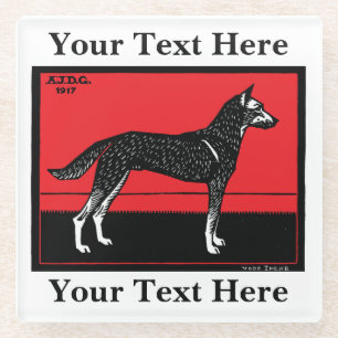 Hund (1917) Julie de Graag Glasuntersetzer