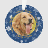 Hund 2 Foto Blue Snowflake Custom Weihnachten Ornament (Vorderseite)