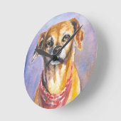 Hund 2 runde wanduhr (Winkel)