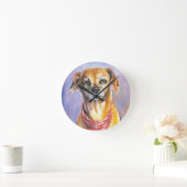 Hund 2 runde wanduhr (Zuhause)