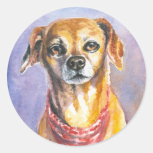 Hund 2 runder aufkleber