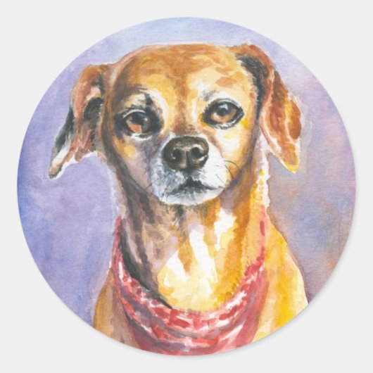 Hund 2 runder aufkleber (Vorderseite)