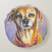 Hund 2 rundes kissen (Rückseite)