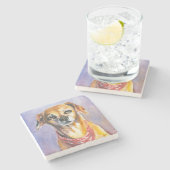 Hund 2 steinuntersetzer (Seitenansicht)