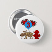 Hund 3. Geburtstag Tshirts und Geschenke Button (Vorne & Hinten)