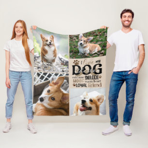 Hund 4 Foto LIEBE MEIN HUND Personalisiertes Wort  Fleecedecke