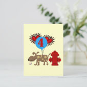 Hund 4. Geburtstag - Hemden und Geschenke Postkarte (Stehend Vorderseite)