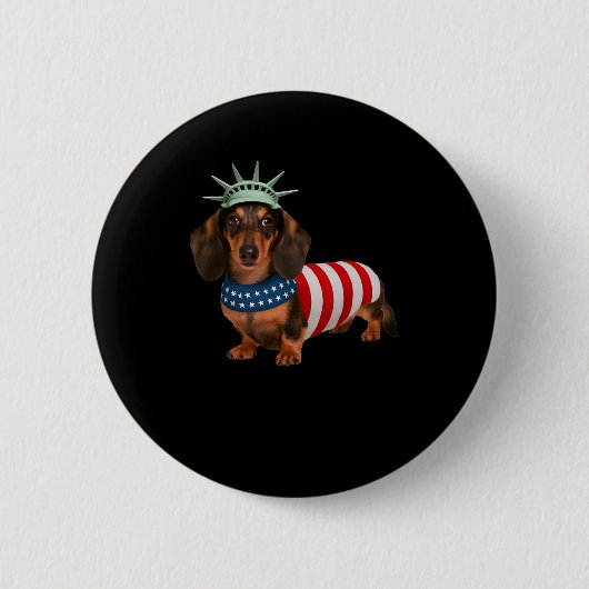 Hund 4. Juli American Flag Geschenke für Männer Fr Button (Vorderseite)