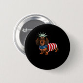 Hund 4. Juli American Flag Geschenke für Männer Fr Button (Vorne & Hinten)