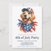Hund 4. Juli Party Patriotic Labrador Retriever Einladung (Vorderseite)