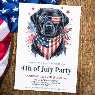 Hund 4. Juli Party Patriotic Labrador Retriever Einladung