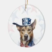 Hund, 4. Juli Personalisiert Keramik Ornament (Links)