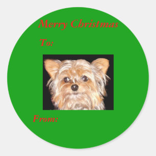 Hund 4, Weihnachtsmarken Runder Aufkleber