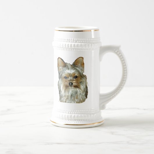 Hund 4B, Yorkshire Terrier, Stein Bierglas (Rechts)
