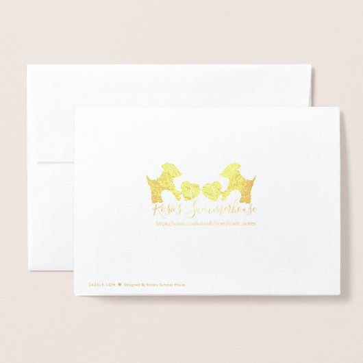 Hund 50. goldenes Hochzeitstag Folienkarte (Rückseite mit Umschlag)