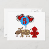 Hund 5th Birthday Shirts und Geschenke Postkarte (Vorne/Hinten)