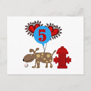 Hund 5th Birthday Shirts und Geschenke Postkarte
