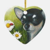 Hund 79 schwarz Chihuahua Keramikornament (Vorne)