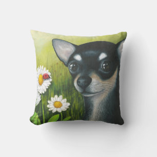 Hund 79 schwarzer Chihuahua-Pillow-Fall Kissen