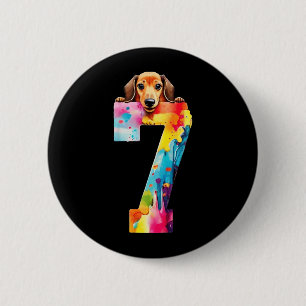 Hund 7 Jahre Dachshund Geburtstag Button