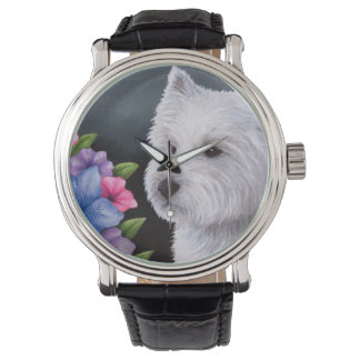Hund 82 Westie Armbanduhr