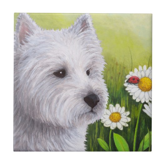 Hund 83 Westie Fliese (Vorderseite)
