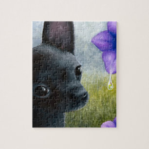 Hund 94 schwarz Chihuahua Puzzle