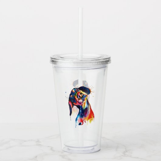 Hund Acryltrinkbecher (Vorderseite)