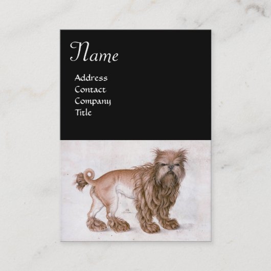 HUND/Affenpinscher/Schwarz-weiß Visitenkarte (Vorderseite)