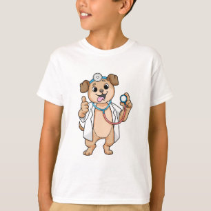 Hund als Arzt mit Stethoskop T-Shirt