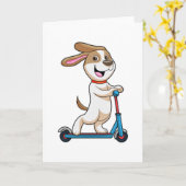 Hund als Biker mit Scooter Karte (Gelbe Blume)