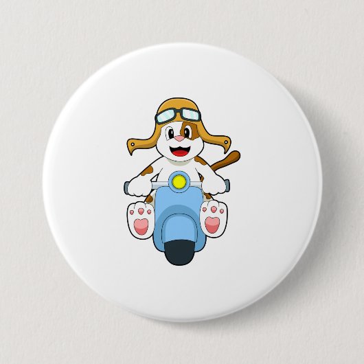 Hund als Biker mit Scooter.PNG Button (Vorderseite)