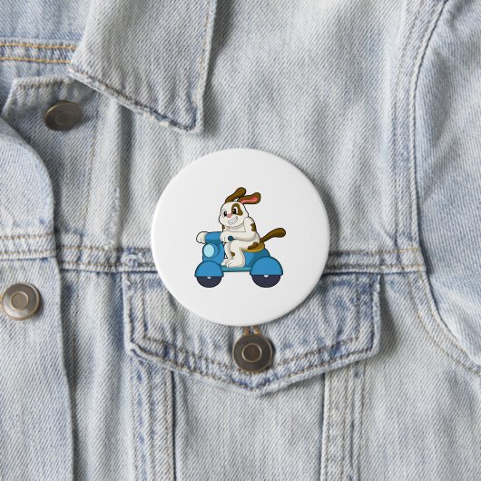 Hund als Biker mit Scooter.PNG Button (Beispiel)