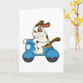 Hund als Biker mit Scooter.PNG Karte (Gelbe Blume)