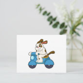 Hund als Biker mit Scooter.PNG Postkarte (Stehend Vorderseite)