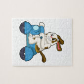 Hund als Biker mit Scooter.PNG Puzzle (Horizontal)