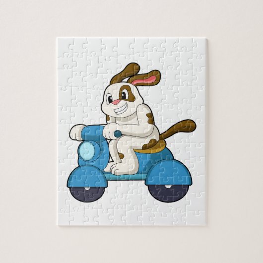 Hund als Biker mit Scooter.PNG Puzzle (Vertikal)