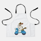 Hund als Biker mit Scooter.PNG Schürze (Vorderseite)