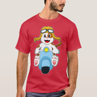 Hund als Biker mit Scooter T-Shirt