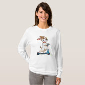 Hund als Biker mit Scooter T-Shirt (Vorne ganz)