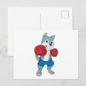 Hund als Boxer mit Boxhandschuhen Postkarte (Vorne/Hinten)