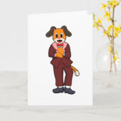 Hund als Bräutigam mit Anzug Karte (Gelbe Blume)