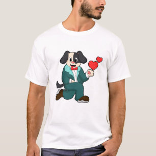 Hund als Bräutigam mit Anzug und Krawatte T-Shirt