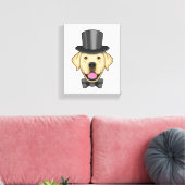 Hund als Bräutigam mit Fliege Leinwanddruck (Insitu (Wohnzimmer))