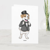 Hund als Bräutigam mit Ribbon Karte (Rückseite)